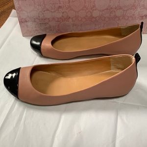 J Crew dusty pink w black toe flats sz9.5